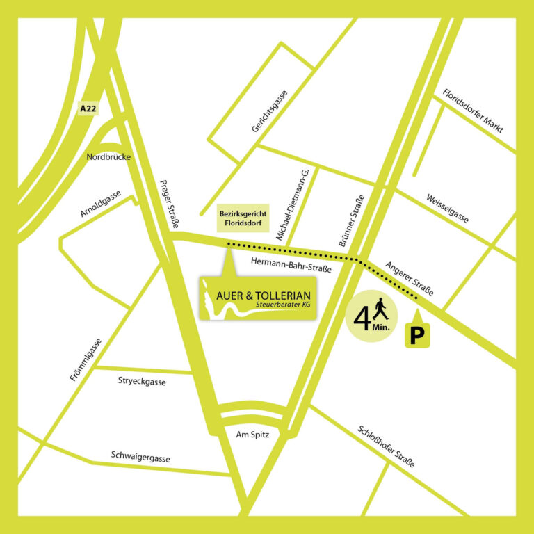 Auer Tollerian - Anfahrtsplan Standort Wien Floridsdorf